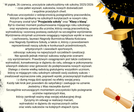 Zakończenie roku szkolnego